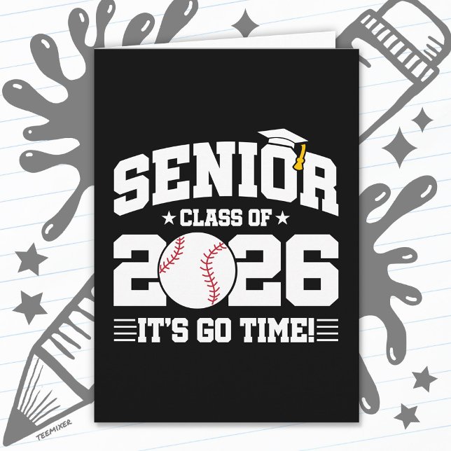 Seniorklass 2026 Det Är Dags Baseboll Examen Kort (Skapare uppladdad)