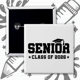 Seniorklass 2026 Fet examenstypografi Knapp
