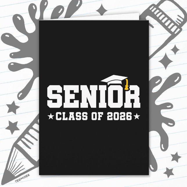 Seniorklass 2026 Fet examenstypografi Kort (Skapare uppladdad)