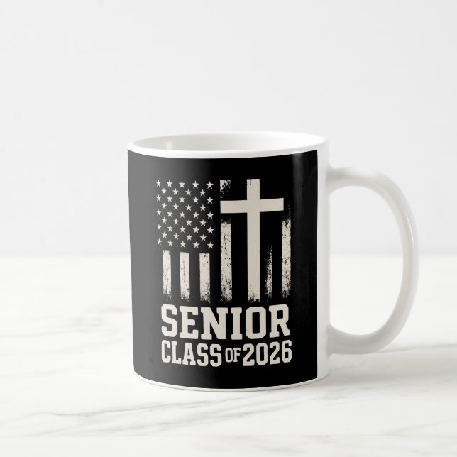 Seniorklass 2026 Korsflagga USA Kaffemugg (Höger)