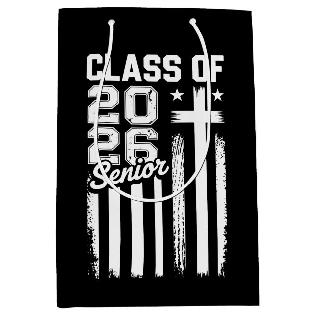 Seniorklass 2026 Kristus Jesus Amerikansk flagga (Framsidan)
