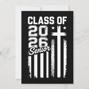Seniorklass 2026 Kristus Jesus Amerikansk Flagga Inbjudningar
