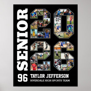 Seniorklass 2026 Sportslag Fotokollage Poster