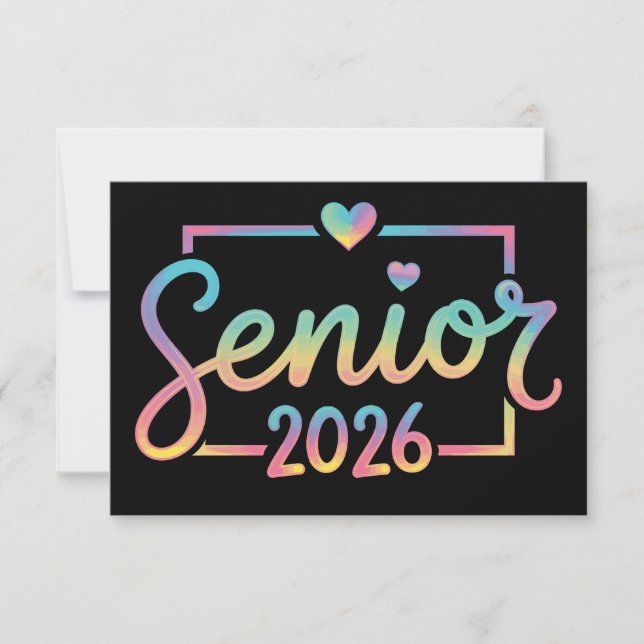 Seniorklass 2026 Tie Dye-examen 26 Grad Meddelande (Framsida)