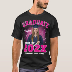 Seniorklassutexaminerad Anpassad Foto Bootleg Rap T Shirt