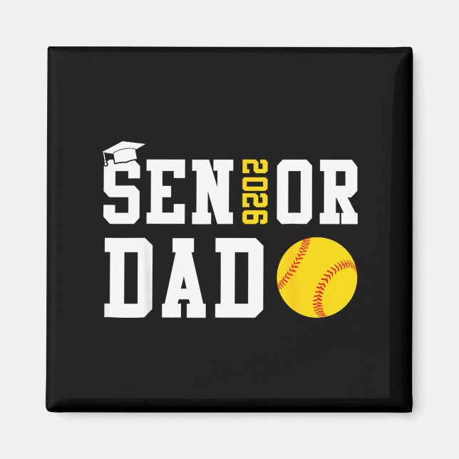 Seniorpappa 2026 Softboll Klass 2026 Examen Magnet (Framsidan)