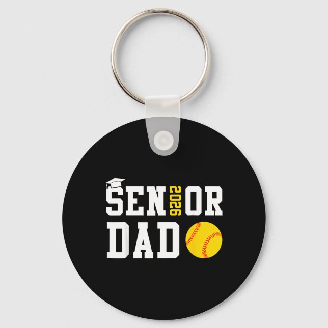 Seniorpappa 2026 Softboll Klass 2026 Examen Nyckelring (Framsida)