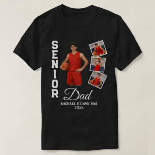 Seniorpappa Anpassad fotokollage Namn Nummer År T Shirt