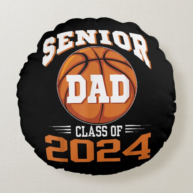 Seniorpappa klass 2024 rund kudde (Framsidan)