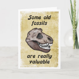 Seniors Birthday, T-Rex, några gamla fossilar, rol Kort