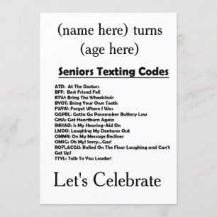 **SENIORS FÖDELSEDAGSFEST** INBJUDAN