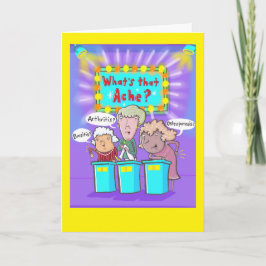 Seniors på en "What's the Ache"-spelshow. Kort