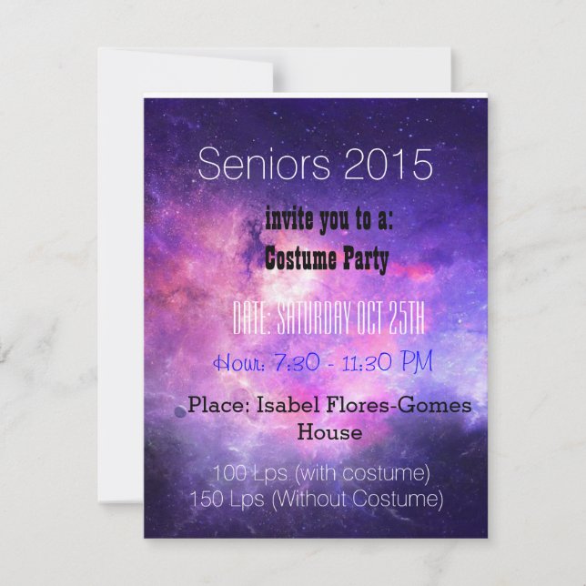 Seniors party inbjudningar (Framsida)