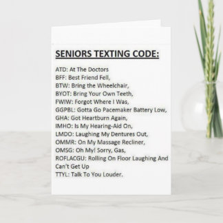 Seniors Textteckenkort Kort