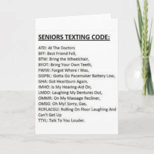 Seniors Texturkod Kort