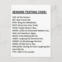 Seniors Texturkod Vykort