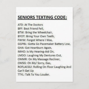 Seniors Texturkod Vykort