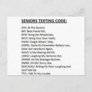 Seniors Texturkod Vykort