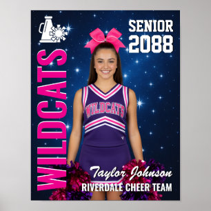 Seniorstjärna för Cheerleading Lag Foto Sport Poster