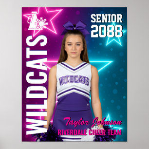 Seniorstöttelag Anpassad Cheerleading Foto Sporter Poster