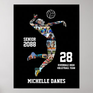 Seniorvolleybollag Anpassad Sportfoto Collage Poster