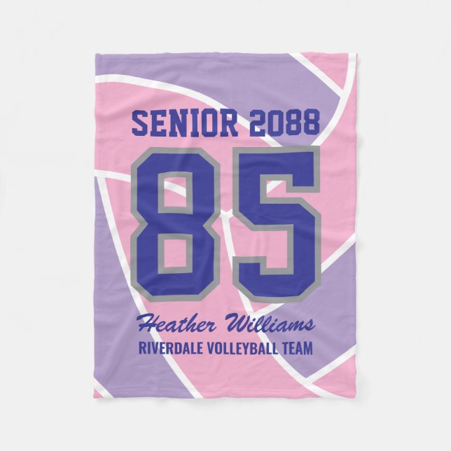 Seniorvolleybollag Anpassat Namn Tröjnummer Fleecefilt (Framsidan)