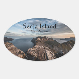Senja Island Norge Ovalt Klistermärke