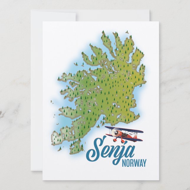 Senja Norge ö karta (Framsida)