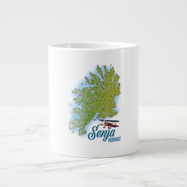 Senja Norge ö-karta Jumbo Mugg (Framsidan)