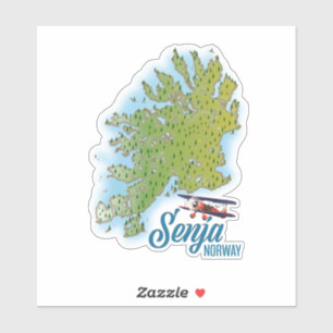 Senja Norge ö-karta Klistermärken