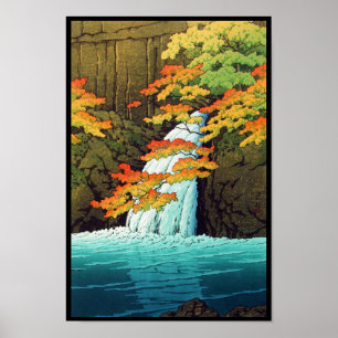 Senju vattenfall, Akame Hasui Kawase shin hanga ko Poster