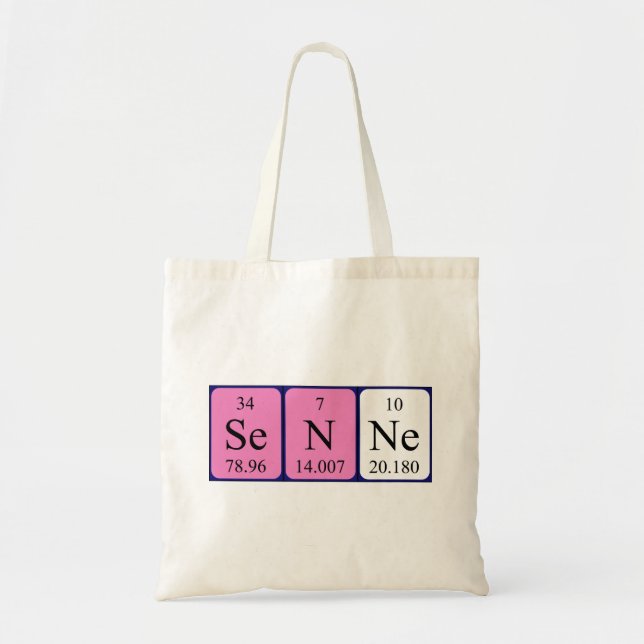 Senne periodisk bord namn tote bag tygkasse (Framsidan)