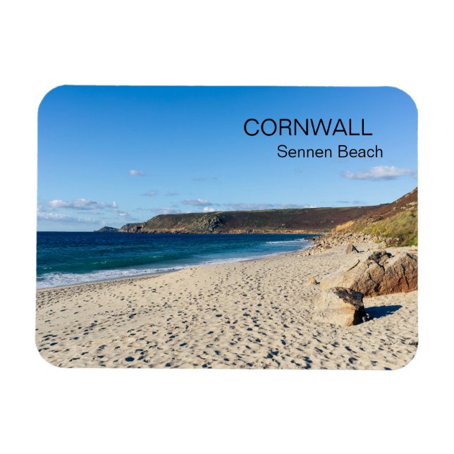 Sennen Beach Cornwall England  Magnet (Horisontell)