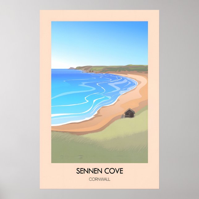 Sennen Cove Cornwall Resemålningaffisch Poster (Framsidan)
