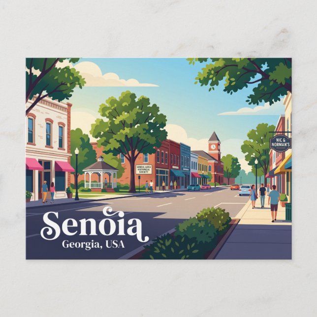 Senoia Historiska Downtown USA Vykort (Framsida)