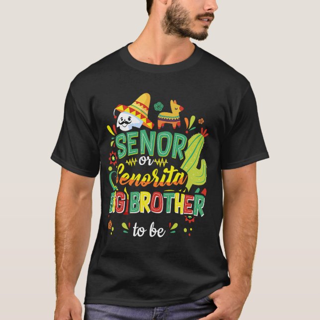 Senor eller Senorita Gender Reveal Mexican Fiesta  T Shirt (Framsida)