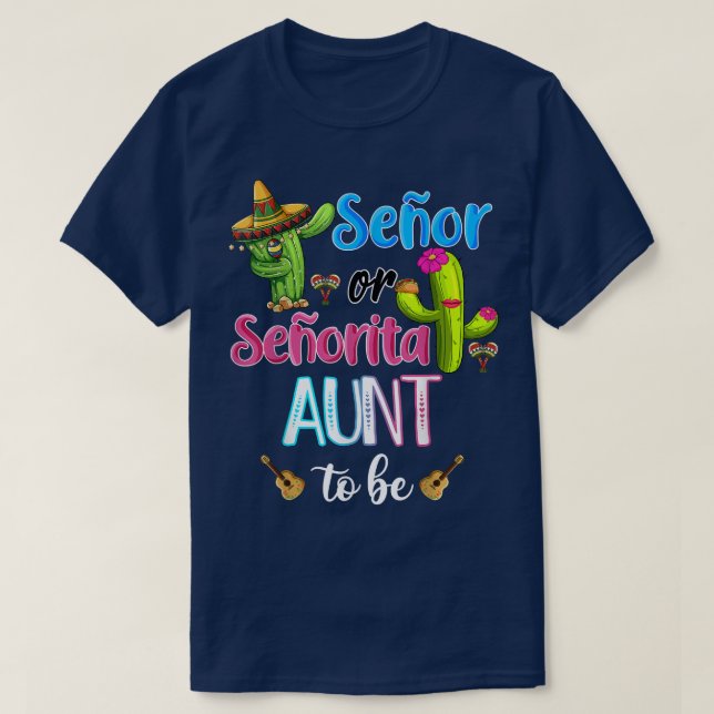 Senor eller Senorita Moster Meican Fiesta Gender R T Shirt (Design framsida)