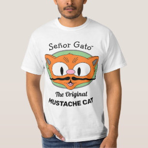 Señor Gato™ den Originella Mustaschkatten T Shirt