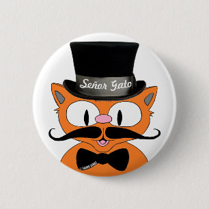 Señor Gato™ Moustache Topphatt och Flibunk Katt Knapp