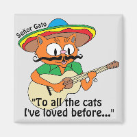 Señor Gato Tecknad Cat Pay Guitar Singing