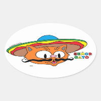 Senor Gato Tecknad Mustasch Katt
