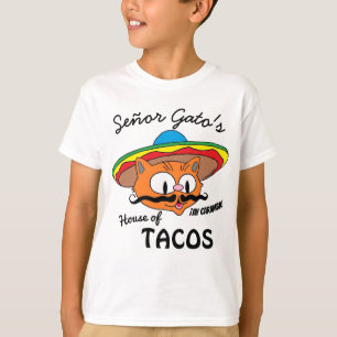 Señor Gatos House of Tacos Mexikanska Tecknaden C T Shirt