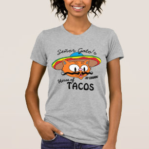 Señor Gatos House of Tacos Mexikanska Tecknaden C T Shirt