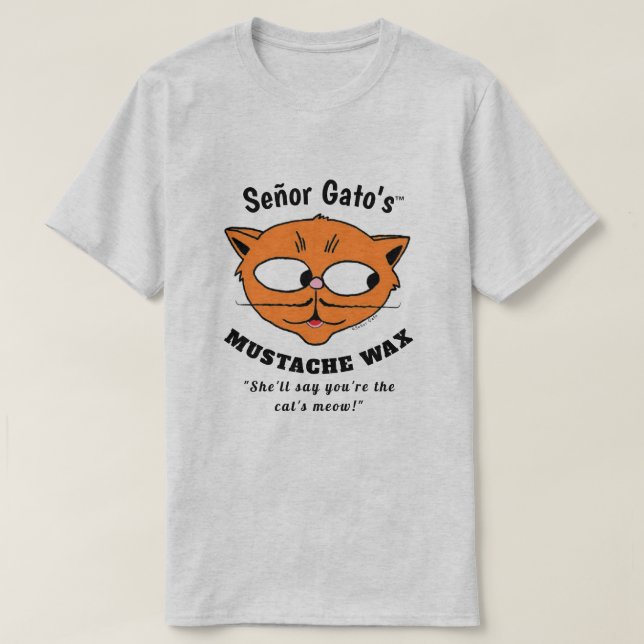 Señor Gato's MUSTACHE VAX Tecknad Katt Rolig Tröja (Design framsida)
