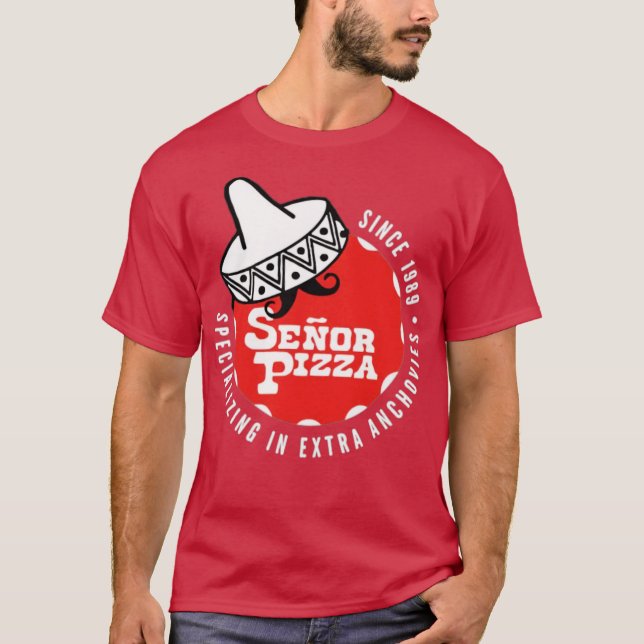 Señor Pizza - Extra Anchovies T Shirt (Framsida)