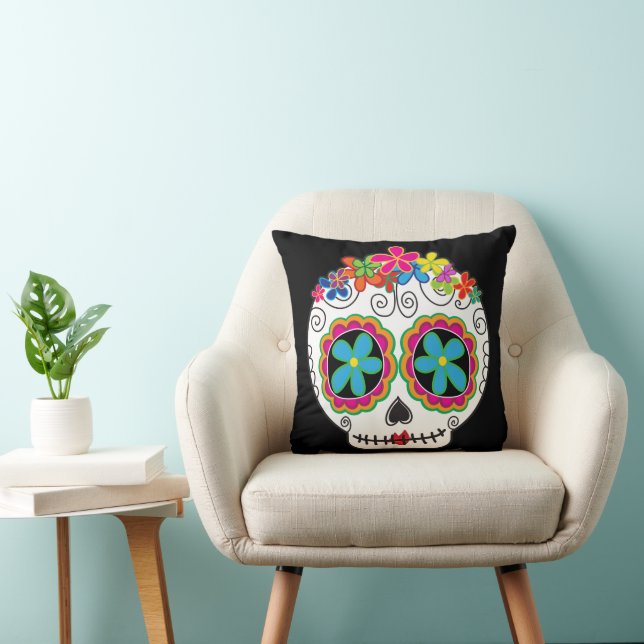 Señorita Calavera Day of the dead Sugar Skull Kudde (Stol)