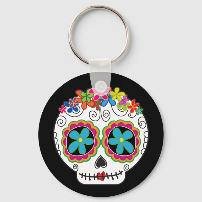 Señorita Calavera Day of the dead Sugar Skull Nyckelring (Framsida)