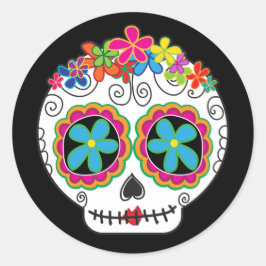 Señorita Calavera Runt Klistermärke