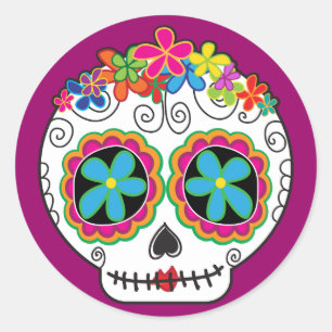 Señorita Calavera Runt Klistermärke
