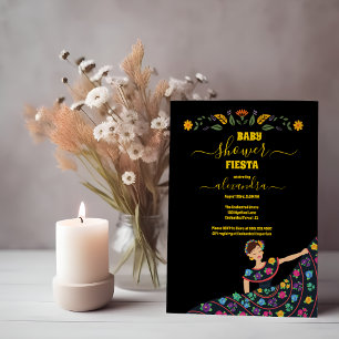 Senorita Fiesta Baby Shower Mexican Blommigt Inbjudningar